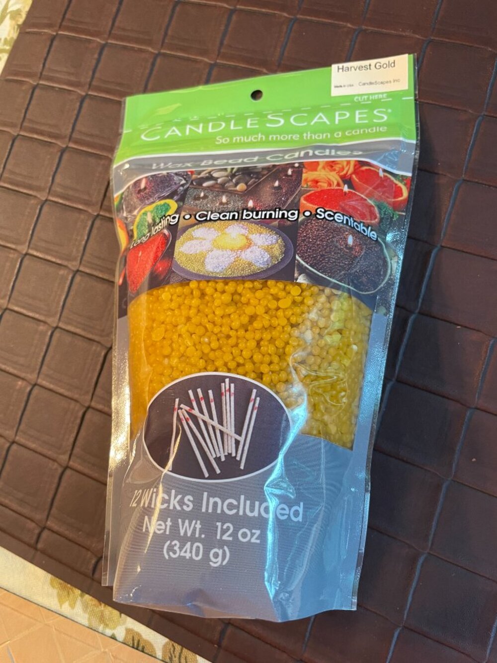 CandleScapes Wax Bead Candles Harvest Gold 12oz New